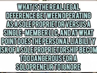What Is the Real Legal Difference Between Operating as a Sole Proprietor Versus a Single-Member LLC, and at What Point Does the Personal Liability Risk of a Sole Proprietorship Become Too Dangerous for a Solopreneur to Ignore