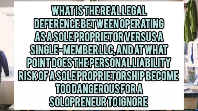 What Is the Real Legal Difference Between Operating as a Sole Proprietor Versus a Single-Member LLC, and at What Point Does the Personal Liability Risk of a Sole Proprietorship Become Too Dangerous for a Solopreneur to Ignore