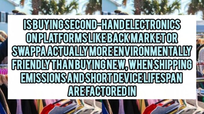 Is Buying Second-Hand Electronics On Platforms Like Back Market Or Swappa Actually More Environmentally Friendly Than Buying New, When Shipping Emissions and Short Device Lifespans Are Factored In