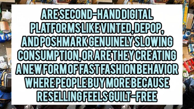 Are Second-Hand Digital Platforms Like Vinted, Depop, and Poshmark Genuinely Slowing Consumption, Or Are They Creating A New Form Of Fast Fashion Behavior Where People Buy More Because Reselling Feels Guilt-Free