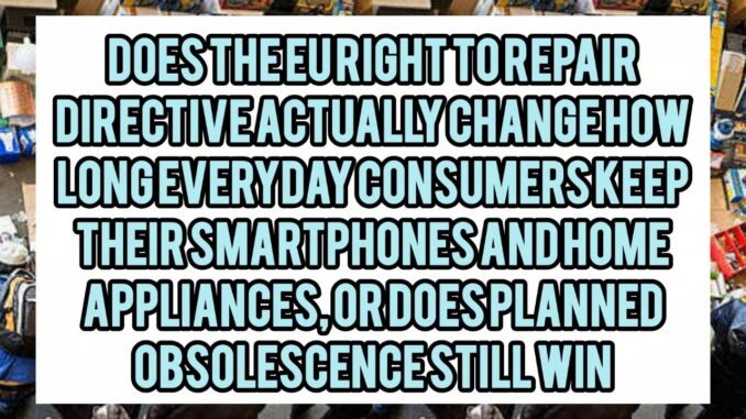 Does The EU Right To Repair Directive Actually Change How Long Everyday Consumers Keep Their Smartphones And Home Appliances, Or Does Planned Obsolescence Still Win
