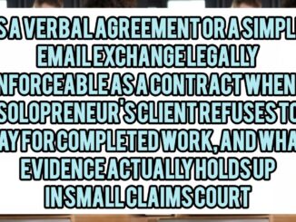 Is A Verbal Agreement Or A Simple Email Exchange Legally Enforceable As A Contract When A Solopreneur's Client Refuses To Pay For Completed Work, And What Evidence Actually Holds Up In Small Claims Court