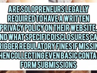 Are Solopreneurs Legally Required To Have A Written Privacy Policy On Their Website, And What Specific Disclosures Can Trigger Regulatory Fines If Missing When Collecting Even Basic Contact Form Submissions