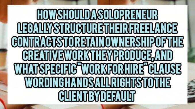 How Should A Solopreneur Legally Structure Their Freelance Contracts To Retain Ownership Of The Creative Work They Produce, And What Specific "Work For Hire" Clause Wording Hands All Rights To The Client By Default
