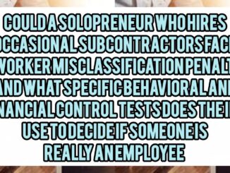 Could A Solopreneur Who Hires Occasional Subcontractors Face IRS Worker Misclassification Penalties, And What Specific Behavioral And Financial Control Tests Does The IRS Use To Decide If Someone Is Really An Employee