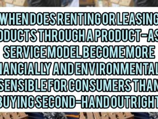 When Does Renting Or Leasing Products Through A Product-As-A-Service Model Become More Financially And Environmentally Sensible For Consumers Than Buying Second-Hand Outright