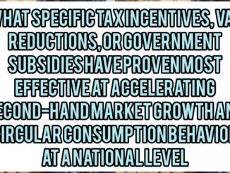 What Specific Tax Incentives, VAT Reductions, Or Government Subsidies Have Proven Most Effective At Accelerating Second-Hand Market Growth And Circular Consumption Behavior At A National Level